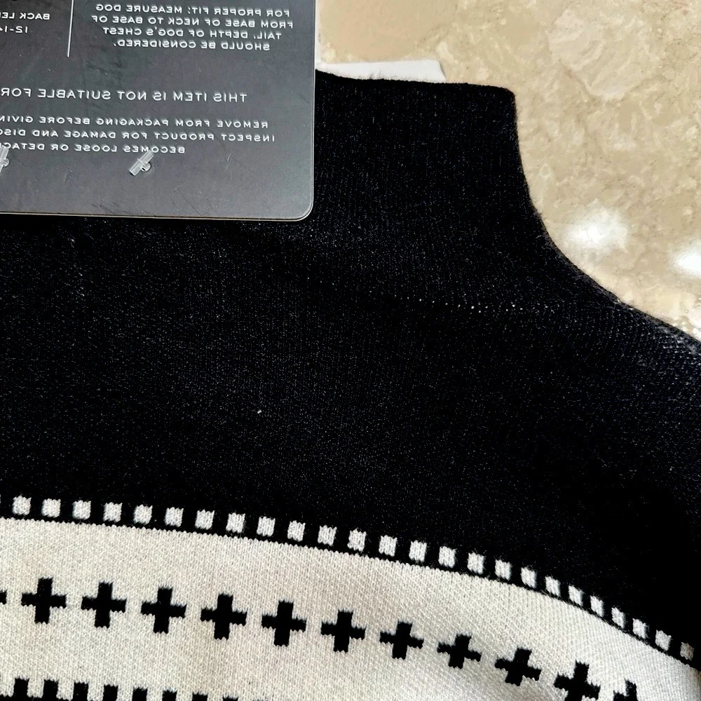 Nicole Miller Sweater Set Black Snowflake Matching Small Dog Sweater NEW large